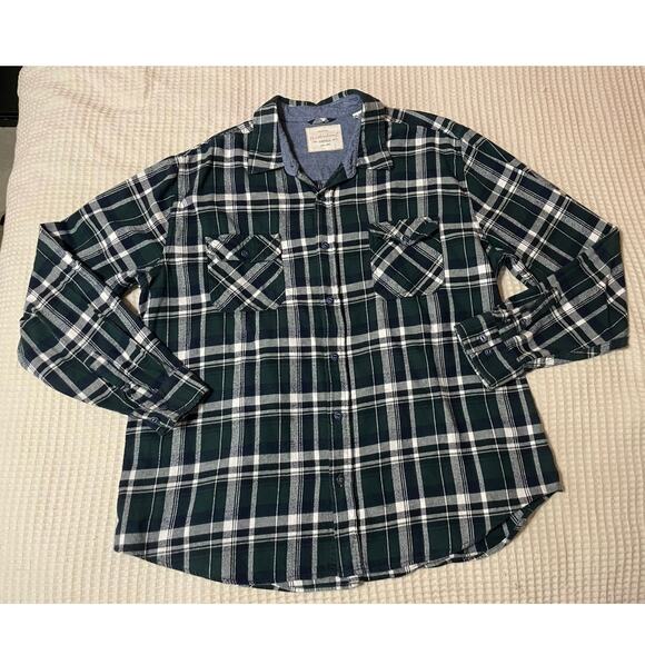 Weatherproof MensGreen Plaid Classic Cotton Cozy Long Sleeve Flannel Shirt XXL - Picture 10 of 11